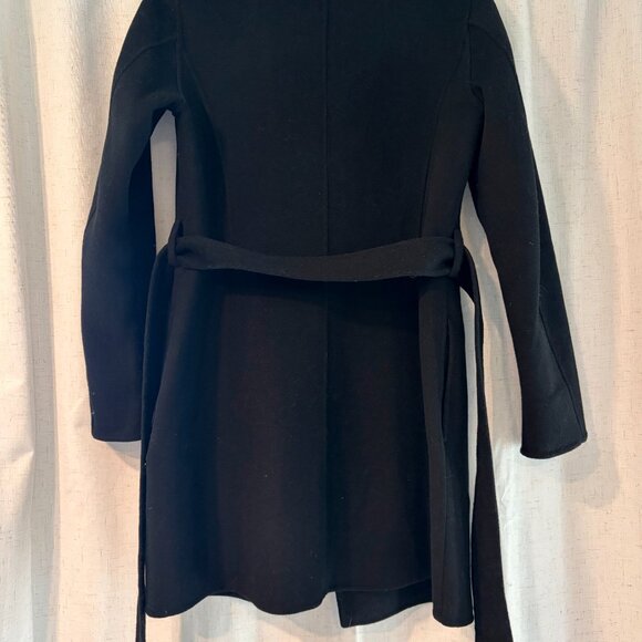 Tahari Black Wool Blend Wrap Coat - Picture 2 of 5